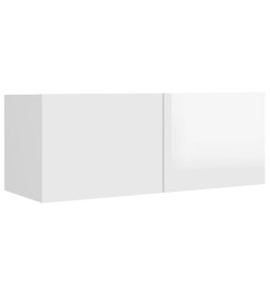 Ensemble de meubles TV 5 pcs Blanc brillant Bois d'ingénierie