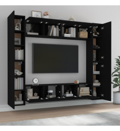 Ensemble de meubles TV 8 pcs Noir Bois d'ingénierie