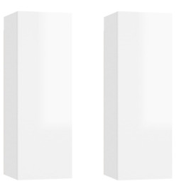 Ensemble de meubles TV 6 pcs Blanc brillant Bois d'ingénierie