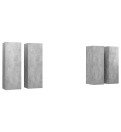 Meubles TV 4 pcs Gris béton 30,5x30x90 cm Aggloméré