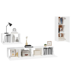 Ensemble de meubles TV 4 pcs Blanc Bois d'ingénierie