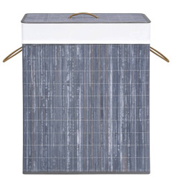 Panier à linge avec une seule section bambou gris 83 L