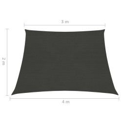 Voile d'ombrage 160 g/m² Anthracite 3/4x2 m PEHD