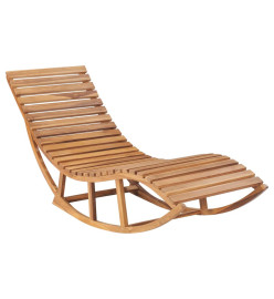 Chaise longue à bascule avec coussin Bois de teck solide