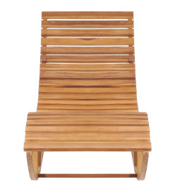 Chaise longue à bascule avec coussin Bois de teck solide