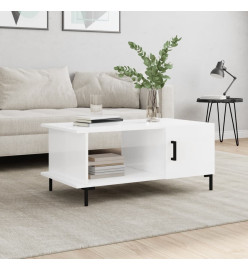 Table basse Blanc brillant 90x50x40 cm Bois d'ingénierie