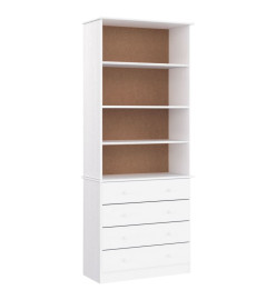 Bibliothèque tiroirs ALTA blanc 77x35x186,5cm bois massif pin