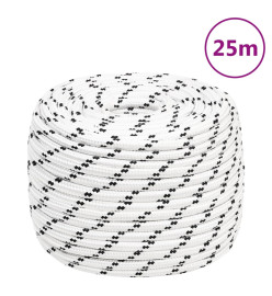 Corde de bateau tressé Blanc 12 mmx25 m Polyester