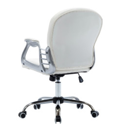 Chaise de bureau pivotante Blanc Similicuir