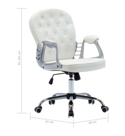 Chaise de bureau pivotante Blanc Similicuir