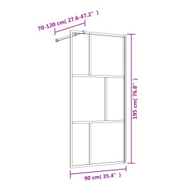 Paroi de douche avec verre ESG transparent doré 90x195 cm