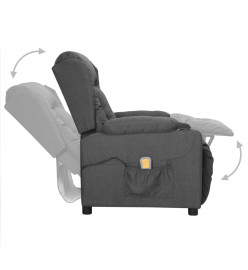 Fauteuil de massage inclinable Gris foncé Tissu