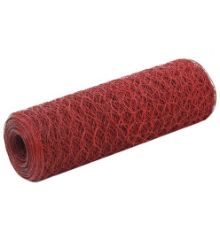 Grillage Acier avec revêtement en PVC 25x0,5 m Rouge