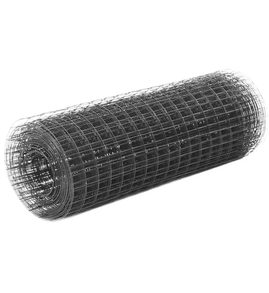 Grillage Acier avec revêtement en PVC 10x0,5 m Gris