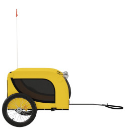 Remorque de vélo pour chien jaune et noir tissu oxford et fer