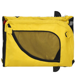 Remorque de vélo pour chien jaune et noir tissu oxford et fer