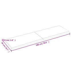 Étagère murale marron clair 180x50x4cm bois chêne massif traité