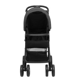 Poussette pour bébé 2-en-1 Gris foncé et noir Acier