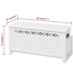 Banc de rangement en style baroque PFDM blanc