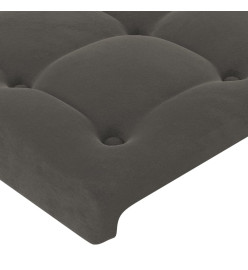 Tête de lit avec oreilles Gris foncé 147x23x118/128 cm Velours