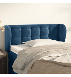 Tête de lit avec oreilles Bleu foncé 93x23x78/88 cm Velours
