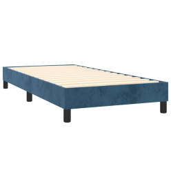 Lit à sommier tapissier avec matelas Bleu foncé 90x200 cm