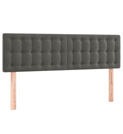Lit à sommier tapissier et matelas Gris foncé 140x190cm Velours