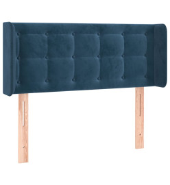 Tête de lit avec oreilles Bleu foncé 93x16x78/88 cm Velours