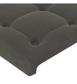 Tête de lit avec oreilles Gris foncé 147x16x118/128 cm Velours