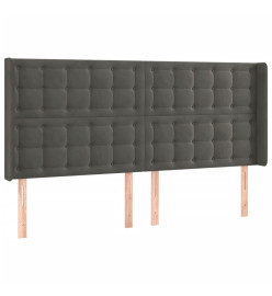 Tête de lit à LED Gris foncé 203x16x118/128 cm Velours