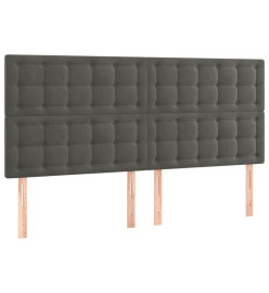 Lit à sommier tapissier et matelas Gris foncé 200x200cm Velours