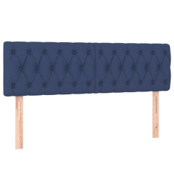Sommier tapissier avec matelas et LED Bleu 160x200 cm Tissu