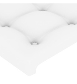 Tête de lit avec oreilles Blanc 163x23x118/128 cm Similicuir