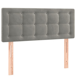 Lit à sommier tapissier et matelas Gris clair 90x200 cm Velours