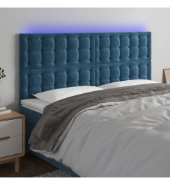 Tête de lit à LED Bleu foncé 160x5x118/128 cm Velours