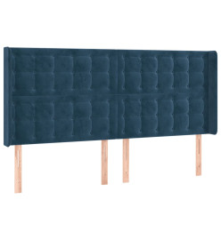Tête de lit à LED Bleu foncé 163x16x118/128 cm Velours
