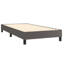 Lit à sommier tapissier avec matelas Gris 90x200 cm Similicuir