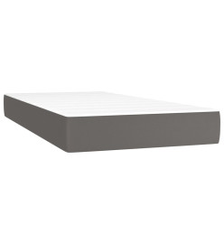 Lit à sommier tapissier avec matelas Gris 90x200 cm Similicuir