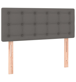 Lit à sommier tapissier avec matelas Gris 90x200 cm Similicuir