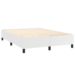 Sommier tapissier et matelas et LED Blanc 140x200 cm Similicuir