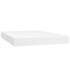 Sommier tapissier et matelas et LED Blanc 140x200 cm Similicuir