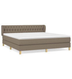 Lit à sommier tapissier avec matelas Taupe 180x200 cm Tissu