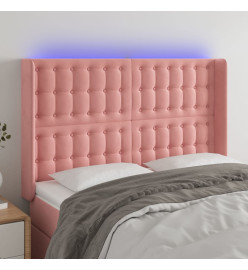 Tête de lit à LED Rose 147x16x118/128 cm Velours