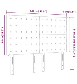 Tête de lit à LED Rose 147x16x118/128 cm Velours