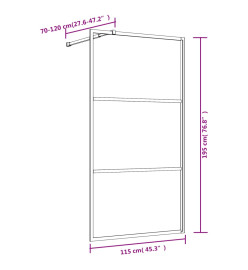 Paroi de douche avec verre ESG transparent doré 115x195 cm