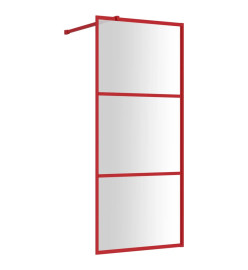 Paroi de douche avec verre ESG transparent rouge 90x195 cm