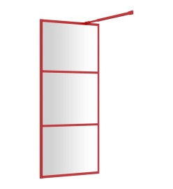 Paroi de douche avec verre ESG transparent rouge 90x195 cm