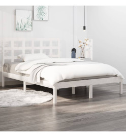 Cadre de lit Blanc Bois massif 150x200 cm Très grand
