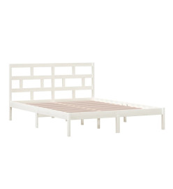 Cadre de lit Blanc Bois massif 150x200 cm Très grand