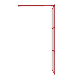 Paroi de douche avec verre ESG transparent rouge 80x195 cm